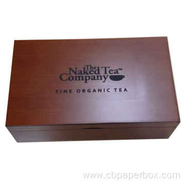 Laser Engraving Wood Tea Package Box 8 compartments